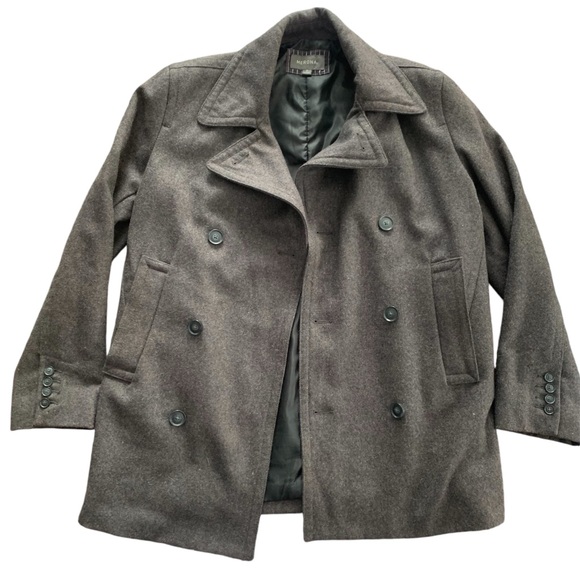Merona Wool Blend Dark Charcoal Gray Pea Coat – Men’s Small - Picture 5 of 12